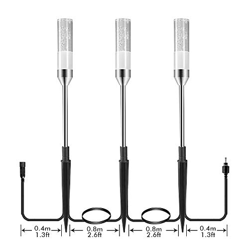 Verlängerungsleuchte B-right 3er Set Gartenleuchte mit Erdspieß, warmweiß,Gartenbeleuchtung, Landschaftslicht Gartenlampe mit Kabel für Outdoor (Zubehör, Verlängerungsleuchte, erhälten keinen Stecker) – Bild 5