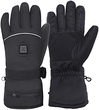 Rechargeable Battery Heated Winter Gloves for Men and Women, Black