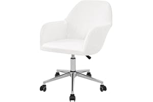 ITFRO White Velvet Office Chair Armchair Slipcover for Curved Back Modern Desk Chair - Stretch Computer Chair Seat Protector (White)