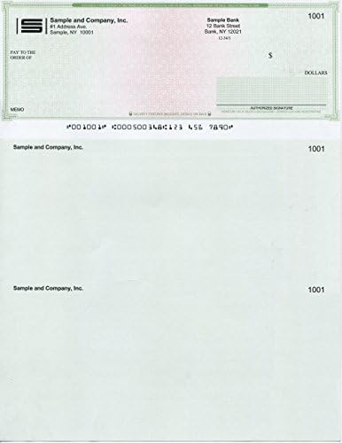 Computer Checks "ULTIMATE SECURITY" 2000 Printed Laser Computer Voucher Checks - Compatible for QuickBooks - GREEN/RED MAZE
