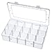 Crafts Organizer Storage Box for Washi Tape, Art Supplies and Sticker, 15 Compartments, 45 Rolls 2 Inches Diameter Tape Compatible，Clear