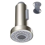 Kitchen Faucet Sprayer Head, Angle Simple Pull Out Sink Faucet Spray Head Nozzle Kitchen Pull Down Faucet Nozzle Spout Replacement Part 2 Functions, Brushed Nickel