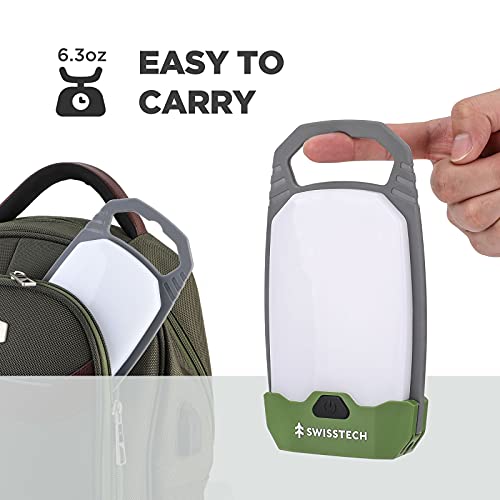 Swiss+Tech LED Camping Lantern, 2 Pack Rechargeable Camping Lights with 4 Light Modes, Portable Tent Lights for Camping Power Outage Fishing Hiking Emergency Hurricane Home