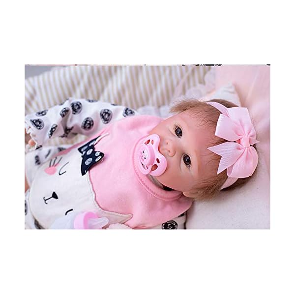 MAIHAO 45cm Lebensechte Puppe Reborn Babypuppe Mädchen Weiche Vinyl Silikon Puppen Reborn Babys Dolls Augen Zu – Bild 5