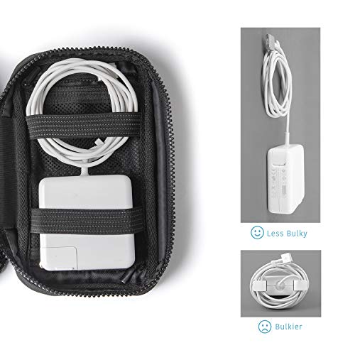 Comfyable Power Cord Holder Bag, Electronics Travel Organizer Case, Charger Cord Organizer, Electrical Cord Storage, Cable Wire Pouch, Black - Thumbnail 5