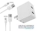 iPhone iPad Charger, Samsung Android Micro USB Charger, 3-in-1 Apple Certified Mfi Travel Dual-USB 4.8A Wall Charger + Micro-USB Cable + Lightning Cable