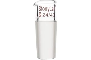 stonylab Borosilicate Glass Liquid Pourout Adapter, with 24/40 Inner Joint, for Laboratory Applications