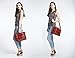 ECOSUSI Women Vintage PU Leather Laptop Bag Briefcase Crossbody Messenger Bags Satchel Purse, Red