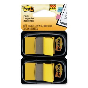 Post-it 680YW2 Standard Page Flags in Dispenser, Yellow, 100 Flags/Dispenser