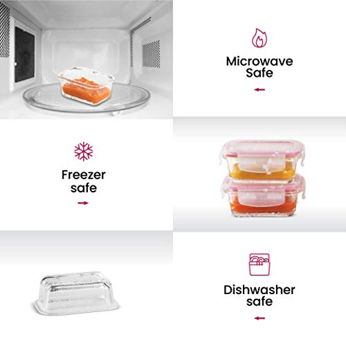 Superior-Glass-Baby-Food-Storage-Containers-Set-of-6-4-Oz-Containers-with-Airtight-BPA-Free-Locking-Lids-Baby-Food-containers-Microwave-Dishwasher-Safe-Small-Containers-for-Snacks-Dips-etc