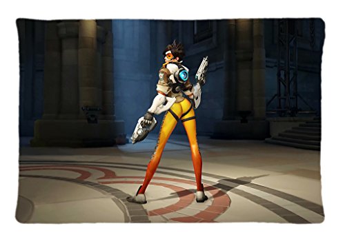 SolfTop Custom Personalized Gift TRACER OVERWATCH Pillowcase 20x30 Rectangle Soft Cotton Pillow Case Pattern Printed -Perfect