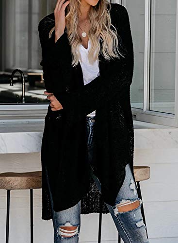 plus size long black cardigan sweater