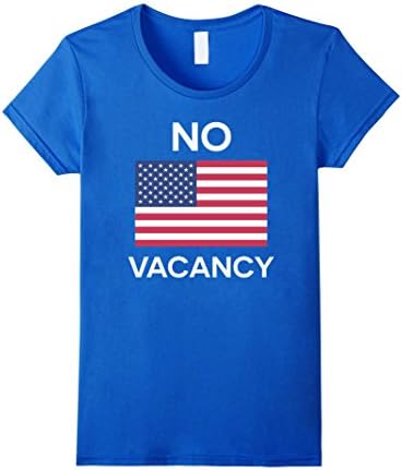Womens No Vacancy USA Flag T-Shirt Medium Royal Blue