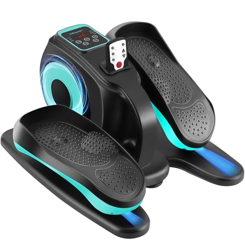 Rollingsurfer Under Desk Elliptical Machine, Electric Elliptical Trainer with LCD and Remote Control, Portable Seated Pedal Leg Exerciser for Seniors Adults