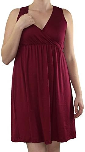 Embrace Your Bump Super Soft Maternity &amp; Nursing Nightgown (Large, Burgundy)