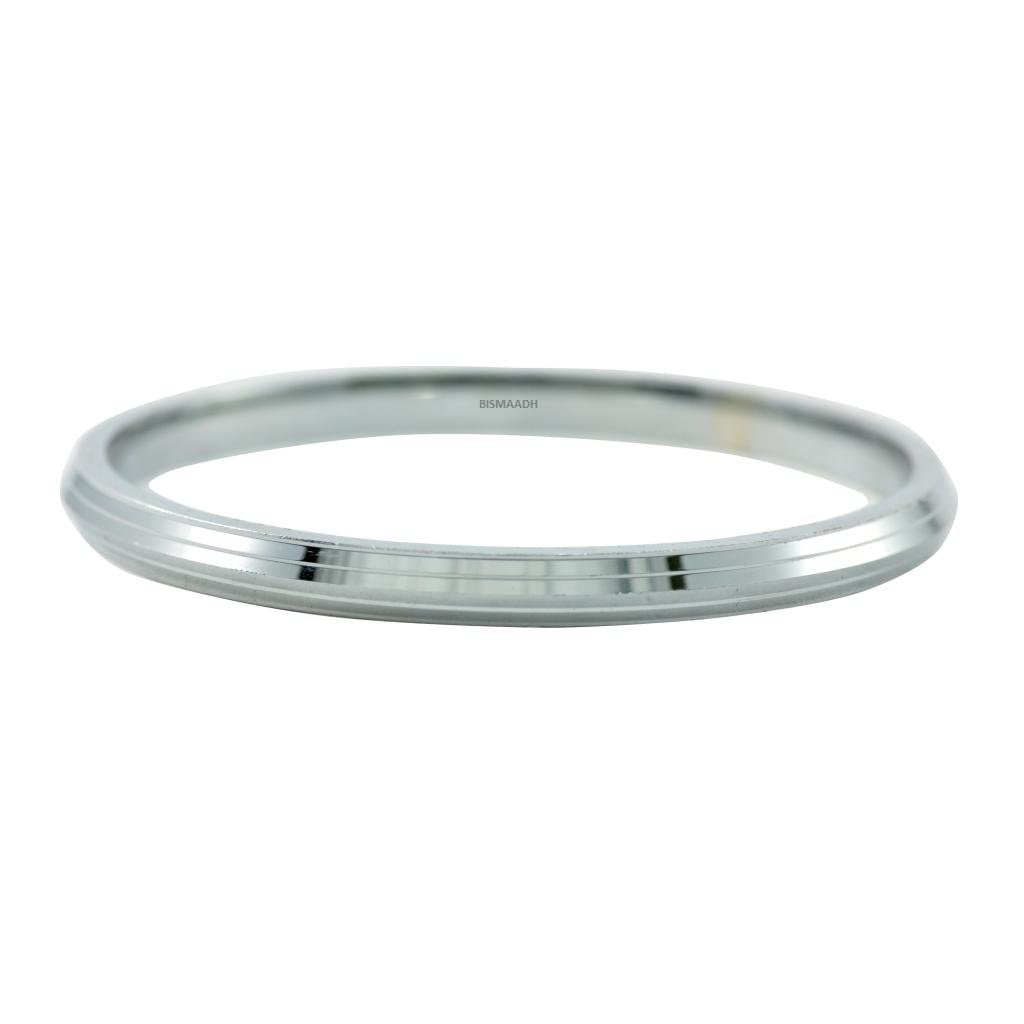 Photo 1 of BISMAADH Sikh Religious Stainless Steel Kada Bracelet Steel Kara For Men and Women Silver Punjabi Kara 7MM Thickness (SIlver, 6.1 Centimetres)
