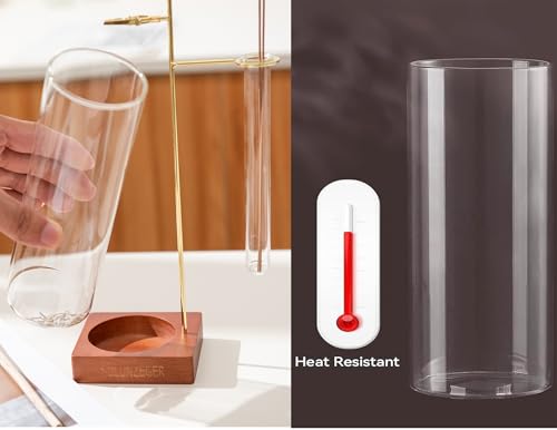 SULUNZEGER Incense Holder, Incense Stick Holder with Removable Glass Ash Catcher and Storage Tube, Wood and Metal Oud Burner with Ash Brush for Yoga Spa Madiation Relaxation, Home Decor