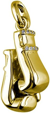 Large Pair of Diamond Boxing Gloves Pendant, 0.80CT Style #4899 in 14K Yellow Gold