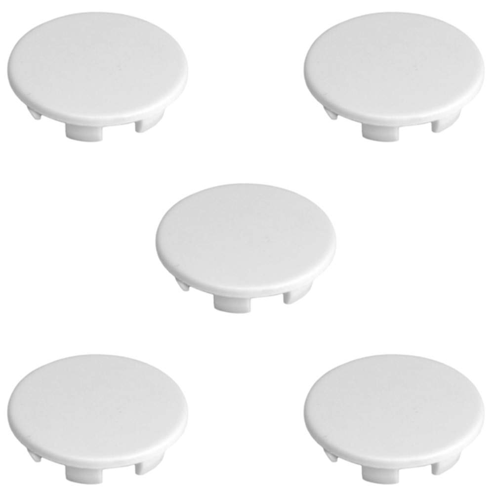 5X Round Covering Closing Wall Clip Insert Hole Cap White (Ø20mm)