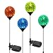 OxyLED Solar Garden Lights Outdoor, 4 Pack Solar Globe Light Stakes, Color-Changing LED Path Light Landscape Lighting, Auto On/Off Dusk to Dawn for Pathway Lawn Patio Halloween Christmas