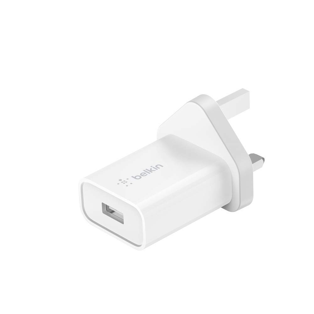 Belkin WCA001myWH Quick Charge Dual USB-A 18W Wall Mobile Device Charger - White