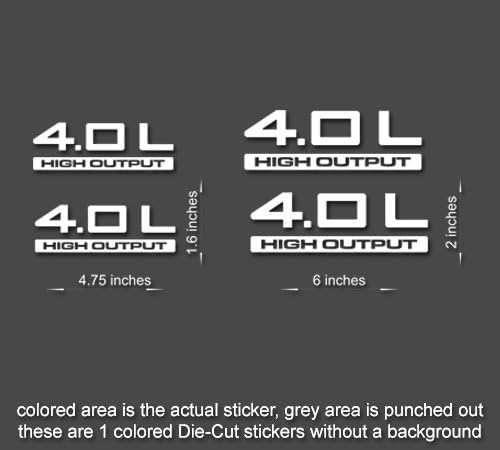 4 x Jeep 4.0 L Wrangler Decal stickers hood fender TJ JK CJ YJ rubicon (Pink)