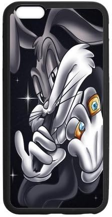 STYLE-UM@ Rubber iphone 6 6s plus (5.5 inch) Snap On Case with Bugs Bunny Design (Black or White)