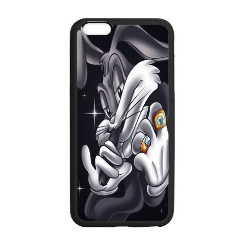 STYLE-UM@ Rubber iphone 6 6s plus (5.5 inch) Snap On Case with Bugs Bunny Design (Black or White)