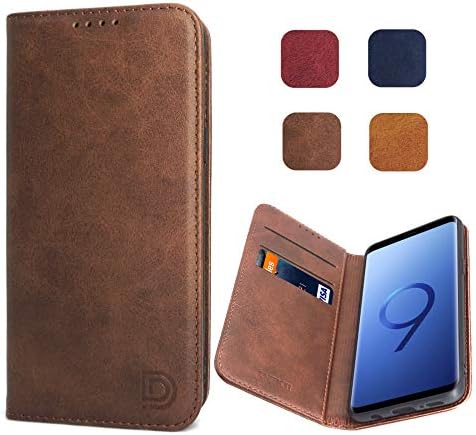 Samsung Galaxy S9 Case Cover Wallet Brown for Men Women Dekii S9 Leather Flip Case with Magnetic Closure Card Holder Kickstand Business Style Full Body Protective Phone Case Cover for Galaxy S9