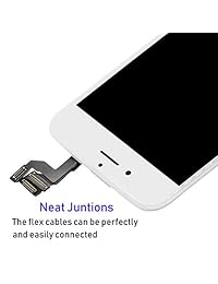 Reemplazo de pantalla Compatible con iPhone 6S Plus Ensamblaje completo   LCD Digitalizador de pantalla táctil 3D con oreja, sensores y cámara frontal, compatible con todos los iPhone 6S Plus (blanco)