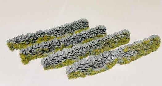 Javis Rough Dry Stone (Farm) Wall - OO Gauge/1:76 Scale - Pack of 4 (PW2GREY)