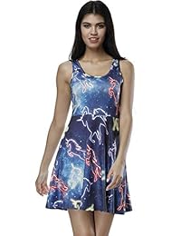 Vestido de verano para mujer sin mangas de Fancyqube. Vestido con diseño estampado