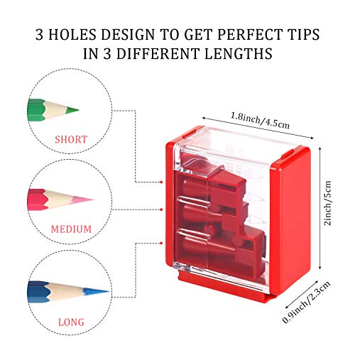 image for Outus 12 Pieces Manual Pencil Sharpener Portable 3 Holes Rust-proof Sp