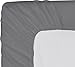 Utopia Bedding Premium Cotton Fitted Sheet 300 Thread Count – 100% Combed Cotton Sateen - Super Soft Mercerized Fabric - Machine Washable (Queen, Grey)