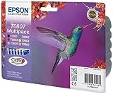 Epson T0807 Multipack Ink Cartridges Black Yellow Cyan Magenta Light Magenta view 2
