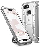 Google Pixel 3 XL Kickstand Rugged Case, Poetic Revolution [360 Degree Protection] Full-Body Rugged Heavy Duty Case with [Built-in-Screen Protector] for Google Pixel 3 XL White