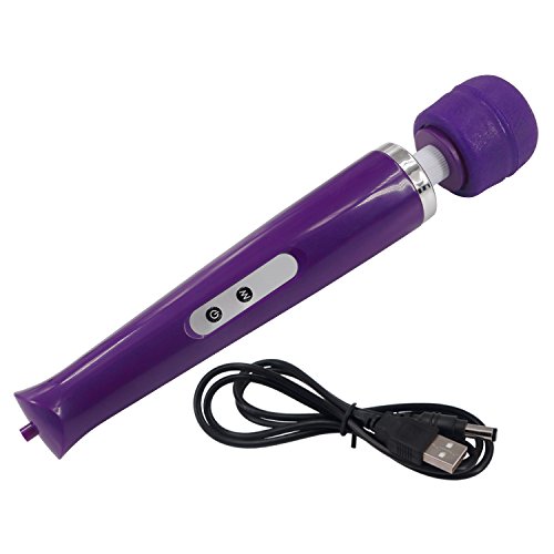 Massager Handheld with 10 Powerful Speeds 10 Vibration Patterns USB Charging, Personal Body Massager for Back Neck Shoulder Sore (Purple)