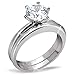 MABELLA His Hers Stainless Steel Men's Band Women Cubic Zirconia Round Cut Wedding Engagement Ring Set