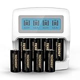 Arlo Certified: Tenergy Premium High Capacity 750mAh 3.7V Arlo Battery and Fast Smart Charger for Rechargeable Battery for Arlo Cameras (VMC3030/VMK3200/VMS3330/3430/3530), 8-Pack