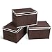 HOMFA 30L Foldable Storage Box with Lid Collapsible Fabric Large Clothing Storage Bins Containers Basket with Dual Handles, 3 pack