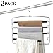 Clothes Pants Hangers 2pack - Multi Layers Metal Pant Slack Hangers,Foam Padded Swing Arm Pants Hangers Closet Storage Organizer for Pants Jeans Scarf Hanging