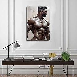 HMLZSJ Nude Muscle Male Torso Portrait Art Gay