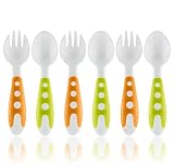 Toddler Utensils Baby Fork and Spoon Set - Baby Utensils Toddler Spoon and Fork Set - Bonus Travel Case - Travel Safe Toddler Training Spoons - Perfect Size Toddler Forks - Perfect Self Feeding Spoon