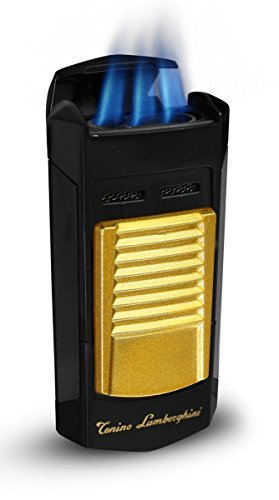 Tonino Lamborghini Men Norfolk Torch Flame Lighter, Black/Gold