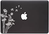 Flowers in the Wind - Macbook or Laptop Vinyl Decal Sticker (Silver)