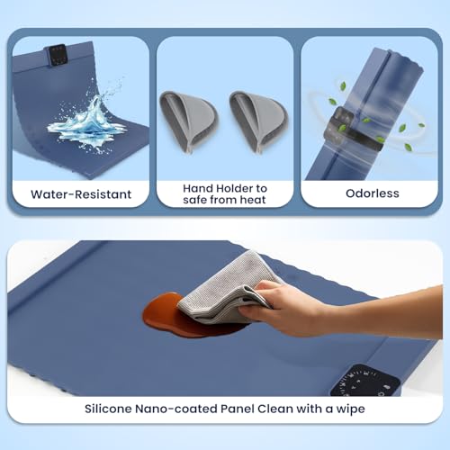 ACRILYX Food Warming Mat for Food - Electric Warming Tray for Buffets & Parties, Rollable Silicone Heating Mat, Warming Mat for Food with Adjustable Temperature, Auto Shut-Off, Portable & Foldable