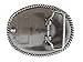 Antique Silver and Gold Rope Edge Western Oval Belt Buckle