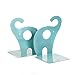 Dxhycc 1pair Blue Cute Elephant Nonskid Bookends Book Rack Book Organizer Bookend Art