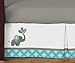 Turquoise Blue Gray and White Mod Elephant Girl or Boy Baby Bedding 11 Piece Crib Set