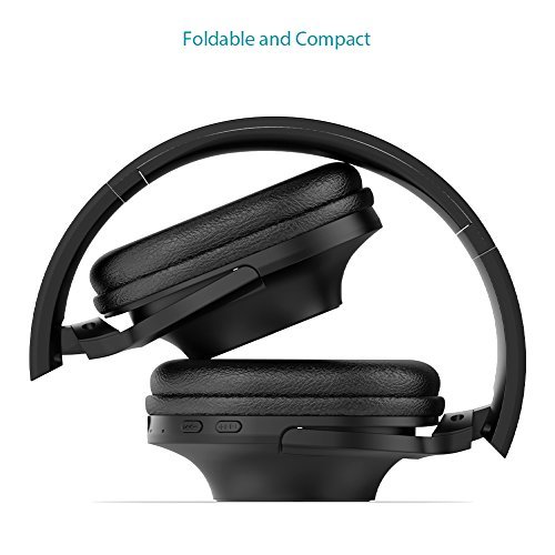 Bluetooth Headphones Over Ear, dodocool Hi-Fi Stereo Wireless Headset, Comfortable Memory-Protein Earpads, Foldable Headset w/Built-in Mic Wired Mode PC/Cell Phones, Black